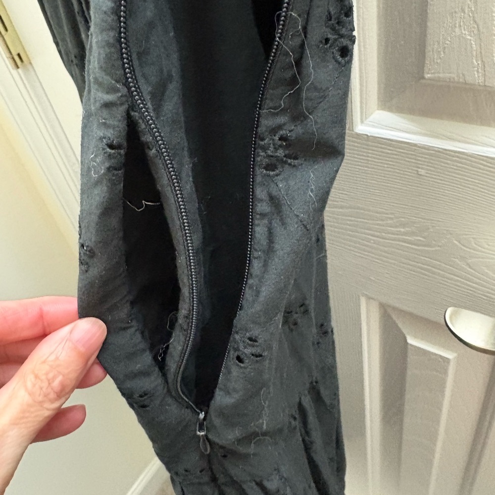 J. Crew Black Midi Dress with Ruffle Sleeves - Picture 5 of 7